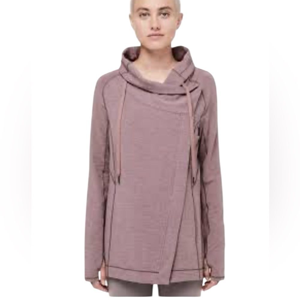 Lululemon coast easy wrap jacket in heathered misty Merlot size 4